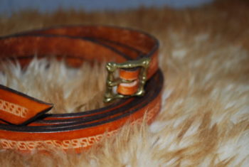 ceinture boucle en bronze tan